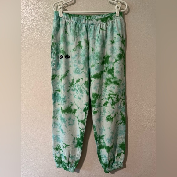 Clare V Green and Blue Tie-Dye Sweatpants with Eyes - Picture 3 of 11
